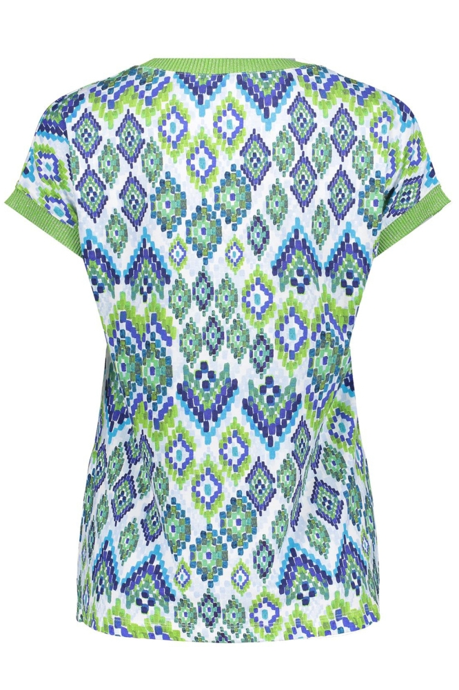 SARAH TOP MET PRINT 42053 60 Navy/Green